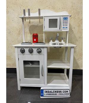 COCINITA INFANTIL MINIMALISTA, BLANCA, DE MADERA - AT-205WHITE